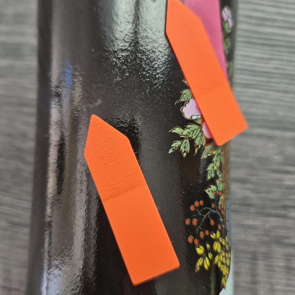 Japanese Black Vase with Floral and Bird Design - Picture 6 of 7